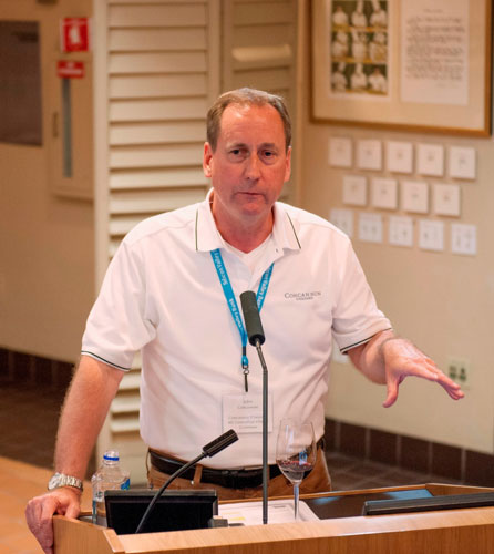 John Concannon discusses the importance of the Concannon Cabernet Clones 7, 8 and 11 at the International Cabernet Symposium in Napa, 2014