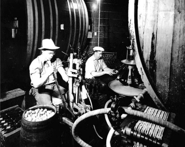 Crew members bottling Concannon wines