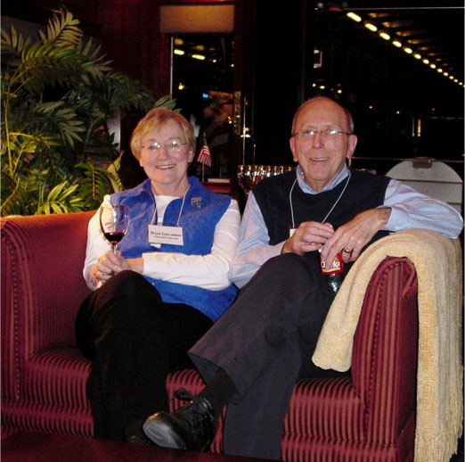 The couple on a nationwide tour with the P.S. I Love You Petite Sirah group, 2005
