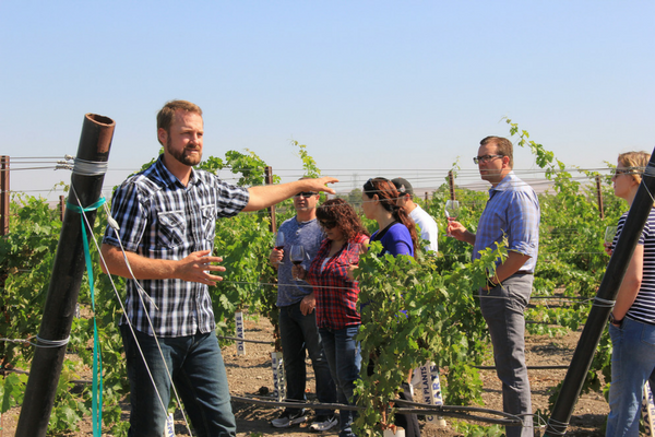 Paul Buwalda giving a tour at Concannon Vineyard, a certified sustainable winery