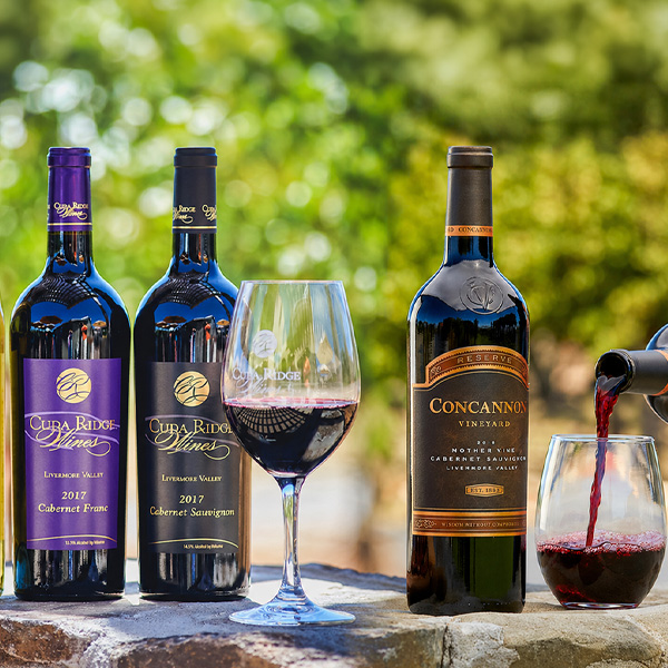 Cuda and Concannon wine bottles